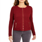 Charter Club Women's Quilted Sweater Jacket Red Size X-Large