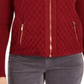 Charter Club Women's Quilted Sweater Jacket Red Size X-Large