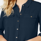 Charter Club Women's Two Pocket Shirt Blue Size Large