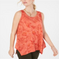 Style & Co Women's Burnout Sleeveless T-Shirt Red Size Small