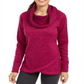 ID Ideology Women's Cowl Neck Fleece Pullover Sweater Pink Size Large