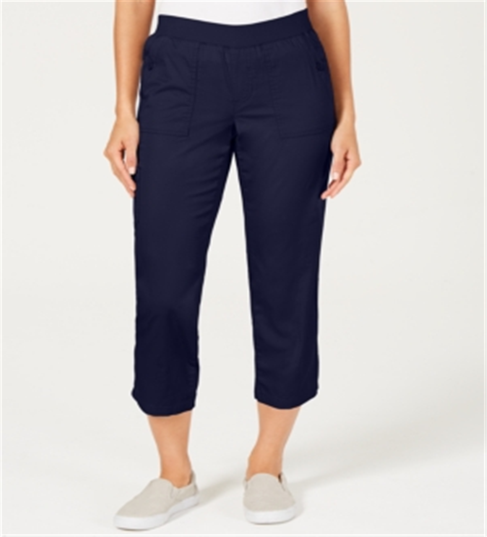 Style & Co Women's Pull on Utility Capris Blue Size Medium