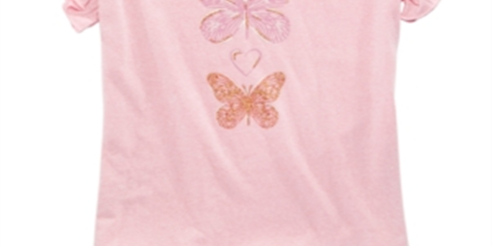 Epic Threads Big Girl's Butterfly Print T-Shirt Pink Size Medium