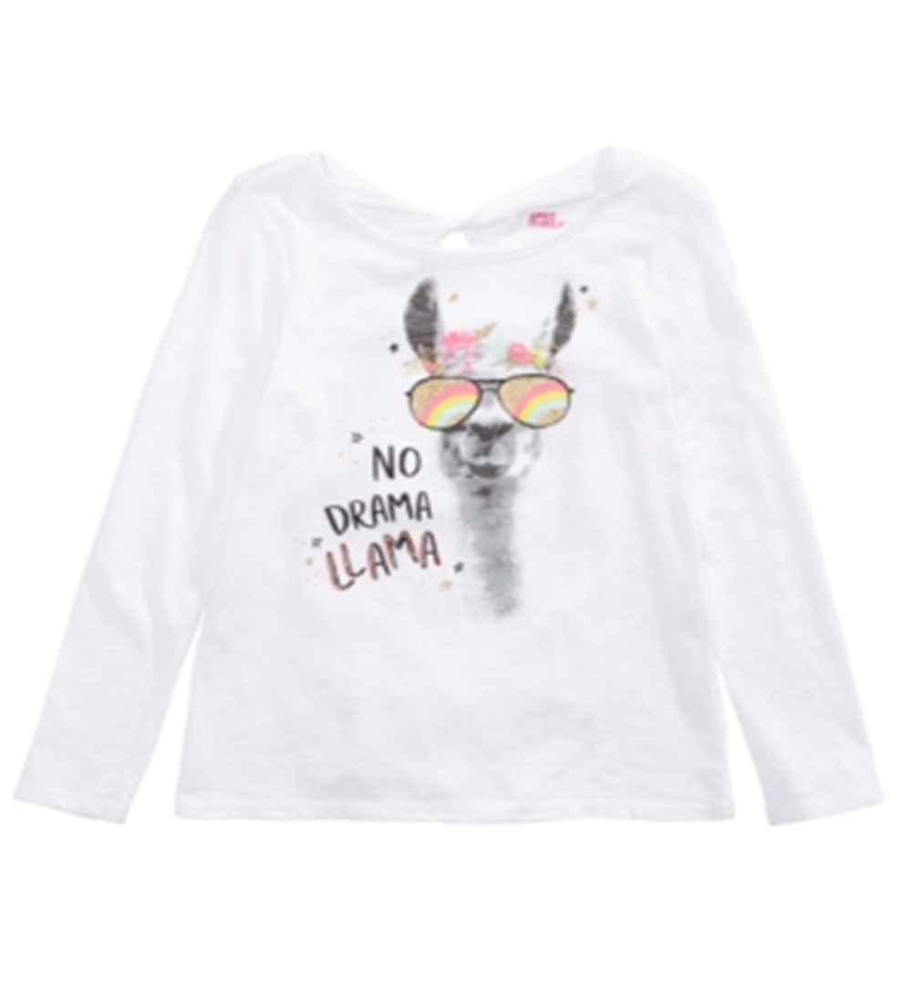 Epic Threads Big Girls No Drama Llama T-Shirt White Size X-Large