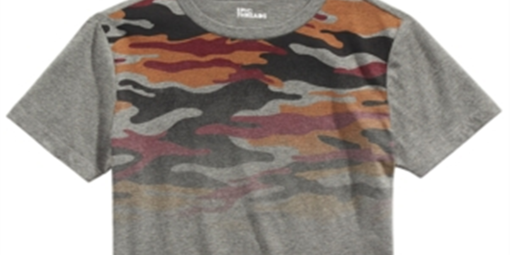 Epic Threads Big Boy's Camo Print T-Shirt Gray Size Medium