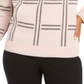 Charter Club Women's Printed Crewneck Sweater Gift Pink Size Medium