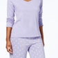 Charter Club Women's Graphic Top & Printed Pants Pajama Set Purple Size 2XL