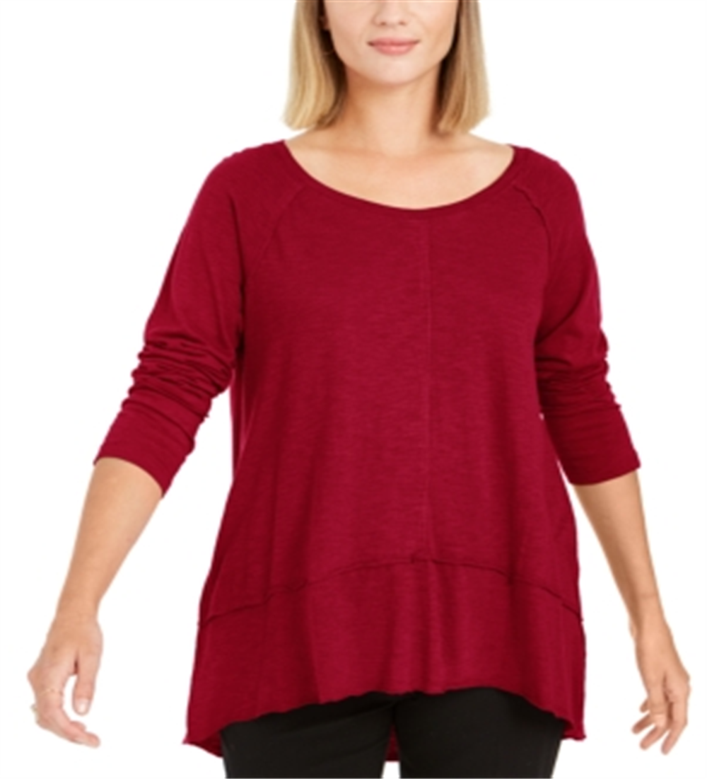 Style & Co Women's SeaHigh Low Top Red Size Petite S