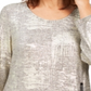 JM Collection Women's Metallic Foiled Top Yellow Size Large