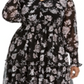 Taylor Women's Floral Print Smocked MIDI Dress Black Size 18W