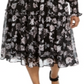 Taylor Women's Floral Print Smocked MIDI Dress Black Size 18W