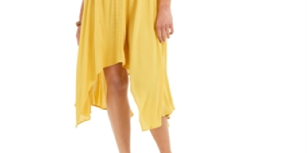 Style & Co Women's Handkerchief Hem Dress Yellow Size X-Large