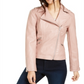 INC International Concepts Women's Motorcycle Coat Pink Size X-Small