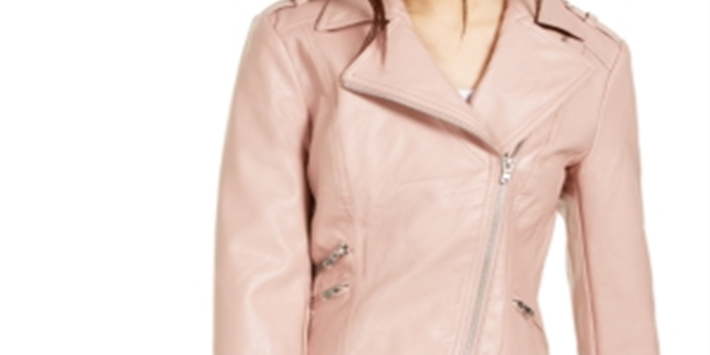 INC International Concepts Women's Motorcycle Coat Pink Size X-Small