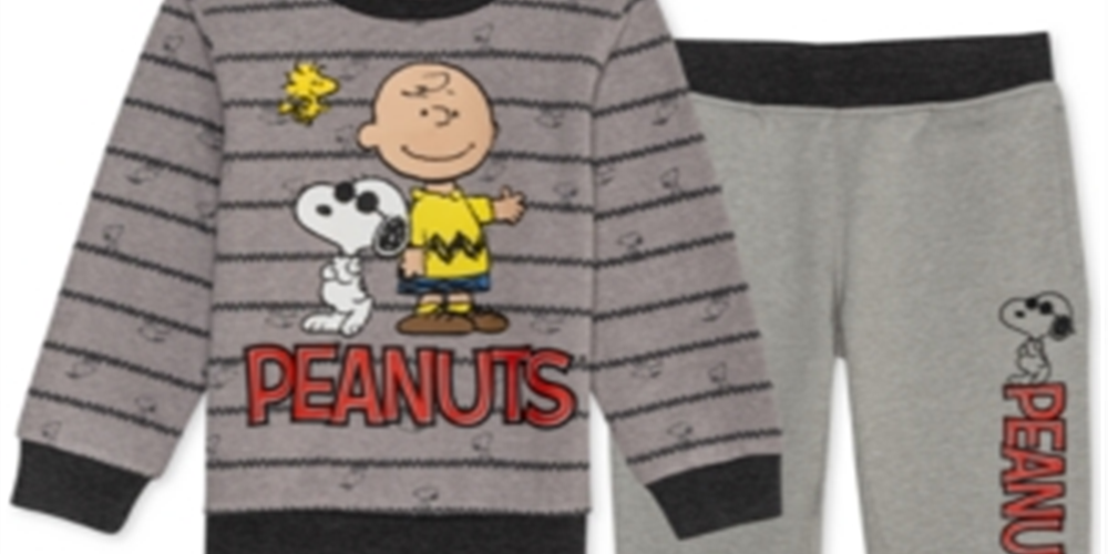 Peanuts Little Boy's 2 Pc Sweatshirt & Joggers Set Gray Size 7