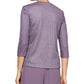 Alex Evenings Women's Textured Twin Set Purple Size Small