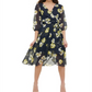 Tommy Hilfiger Women's Petunia Floral MIDI Dress Blue Size 18