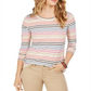 Style & Co Women's Striped Top -Brown Size 2XL