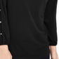 NY Collection Women's Split Sleeve Top Black Size Petite Large