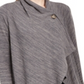 NY Collection Women's Space Dye Asymmetrical Sweater Gray Size Petite Medium