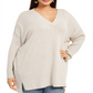 Style & Co Women's V Neck Sweater Brown Size 0X