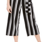 Charter Club Women's Striped Belted Jumpsuit Black Size X-Small