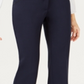 Alfani Women's Faux Leather Trim Wide Leg Trousers Blue Size 8 Petite