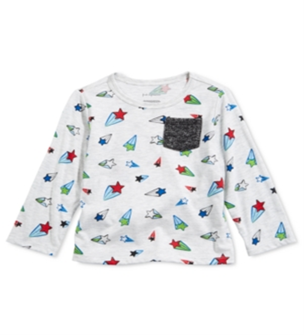 First Impressions Toddler Boy's Star Print Pocket T-Shirt Gray Size 4T