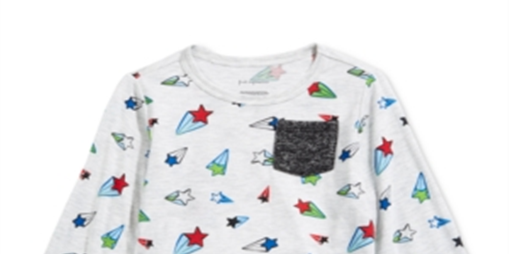 First Impressions Toddler Boy's Star Print Pocket T-Shirt Gray Size 4T