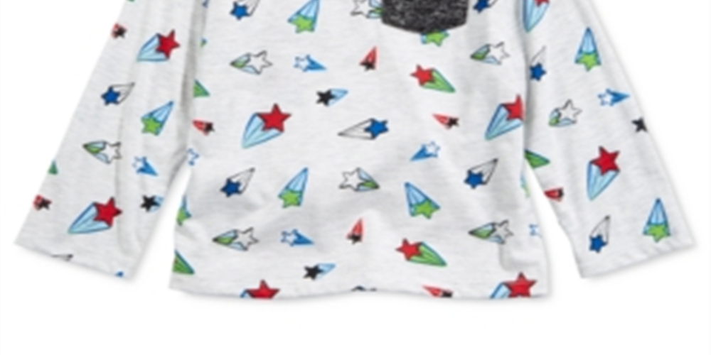 First Impressions Toddler Boy's Star Print Pocket T-Shirt Gray Size 4T