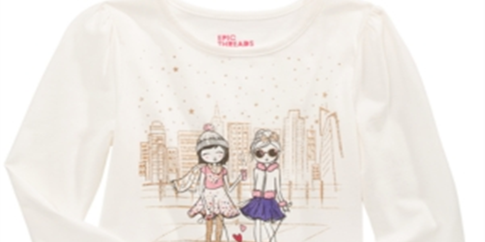 Epic Threads Little Girl's City Friends Glitter T-Shirt White Size 5