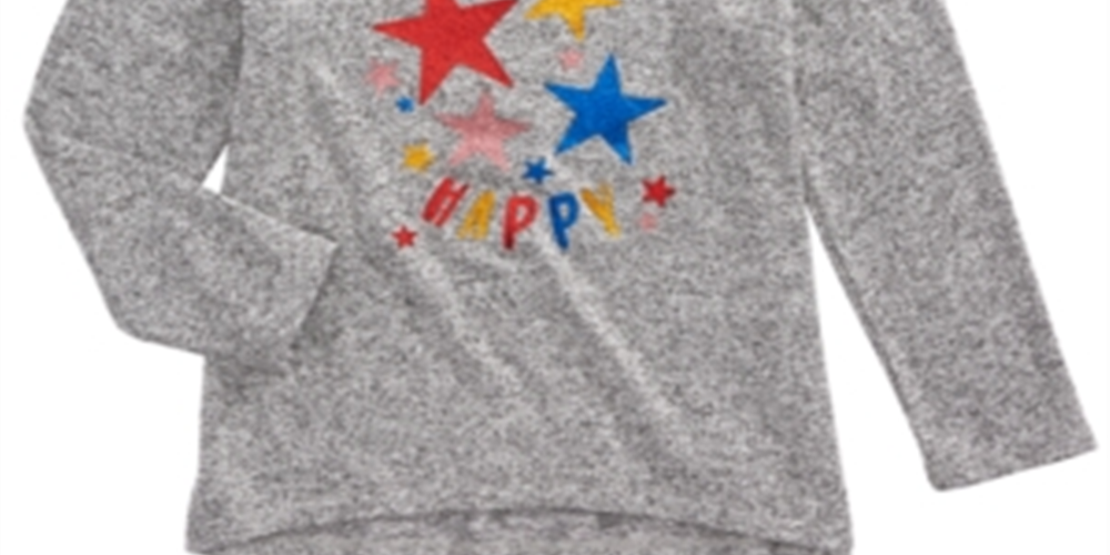 Epic Threads Toddler Girl's Happy Thoughts T-Shirt Gray Size 4T