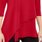 Alfani Women's Asymmetrical Envelope Hem Top Red Size Petite L