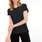 Maison Jules Women'sTie Back Solid T-Shirt Black Size Medium