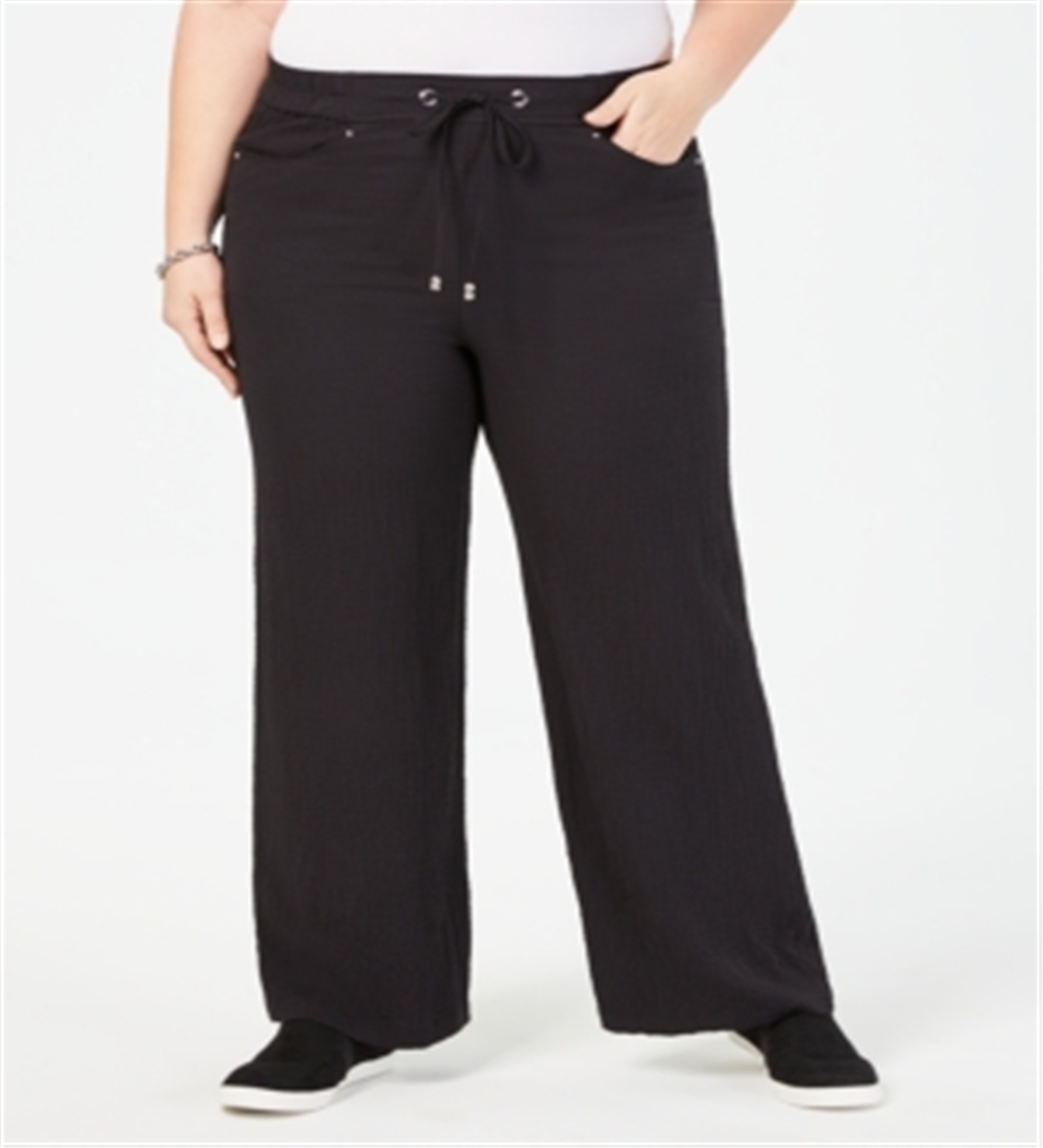 JM Collection Women's Wide Leg Pants Black Size 0X
