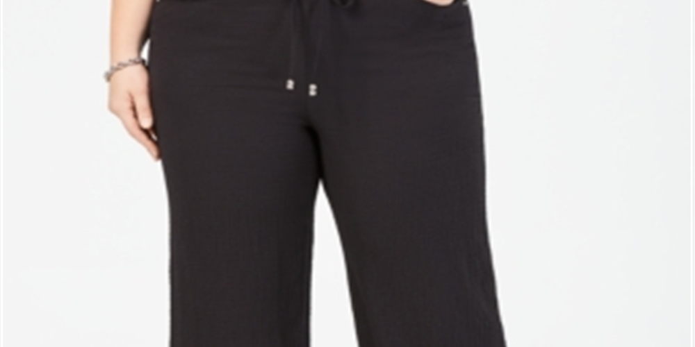 JM Collection Women's Wide Leg Pants Black Size 0X
