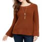 Style & Co Women's Boxy Knit Pullover Sweater Brown Size Medium