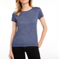 Maison Jules Women's Tie Back Solid T-Shirt Blue Size Medium