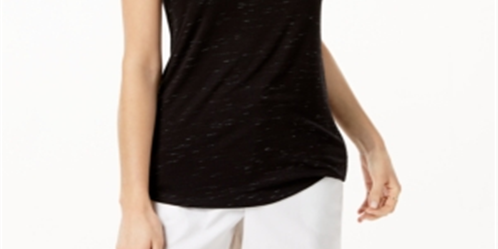 Maison Jules Women's Scoop Neck Tank Black Size XX-Large