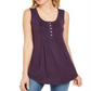 Style & Co Women's Button Front Tank Top Purple Size X-Large