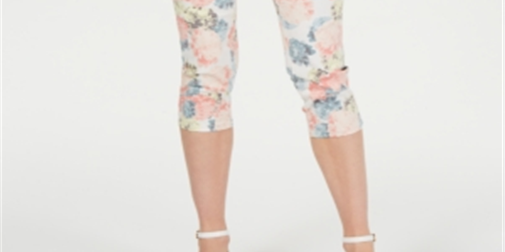 Charter Club Women's Lush Petals Capri Pants White Size 6 Petite