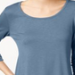 Style & CoWomen's Slub Three Quarter Sleeves Knit Top Blue Size Medium
