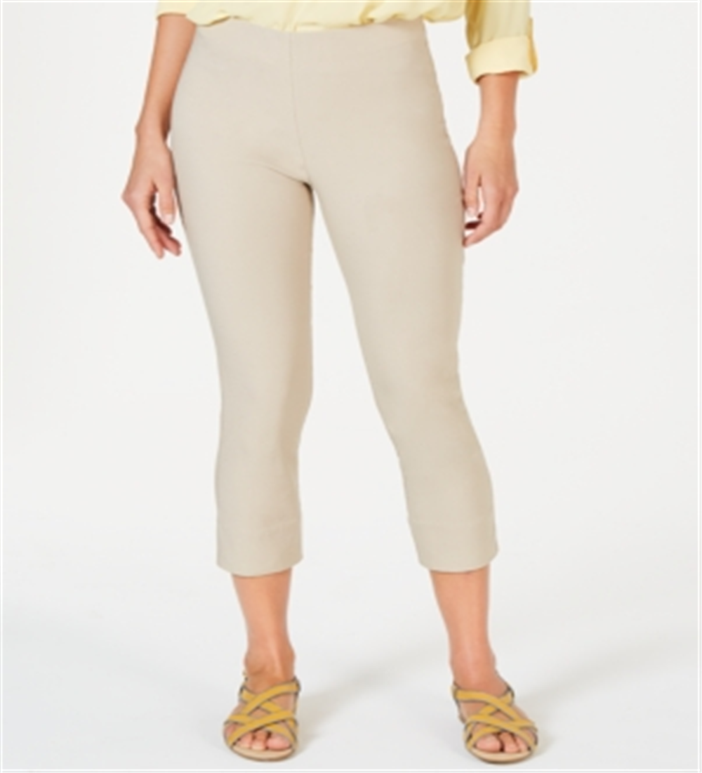 Charter Club Women's Chelsea Pull on Tummy Control Capris Brown Size 4