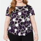 Alfani Women's Printed T-Shirt Purple Size 4X