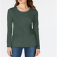 Maison Jules Women's High Low T-Shirt Green Size Small