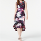 Calvin Klein Women's Floral High Low Dress -Purple Size 8