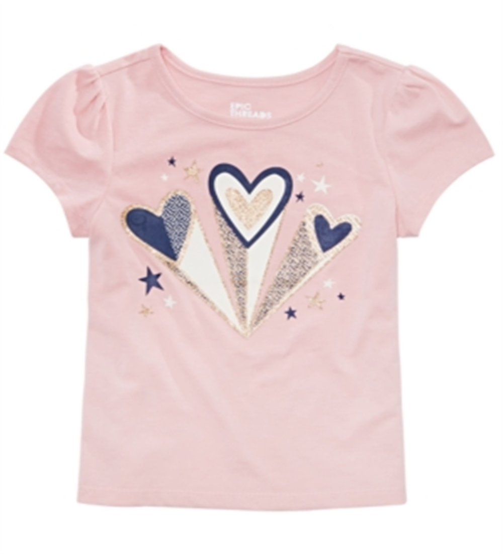 Epic Threads Toddler Girl's Hearts T-Shirt Pink Size 2T