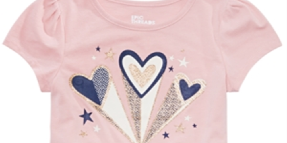 Epic Threads Toddler Girl's Hearts T-Shirt Pink Size 2T