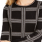 Charter Club Women's Patterned Long Sleeve Blouse Black Size Medium