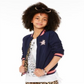 Epic Threads Big Girl's Reversible Bomber Jacket Blue Size Medium